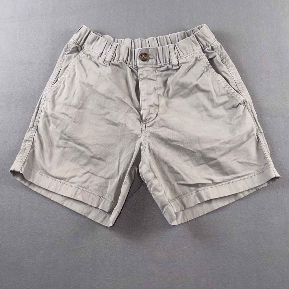 Bearbottom Mens Gray Stretch Chino Shorts Elastic Waist 5.5 Inch Inseam Size S